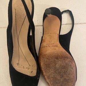 Black heels with suede like material